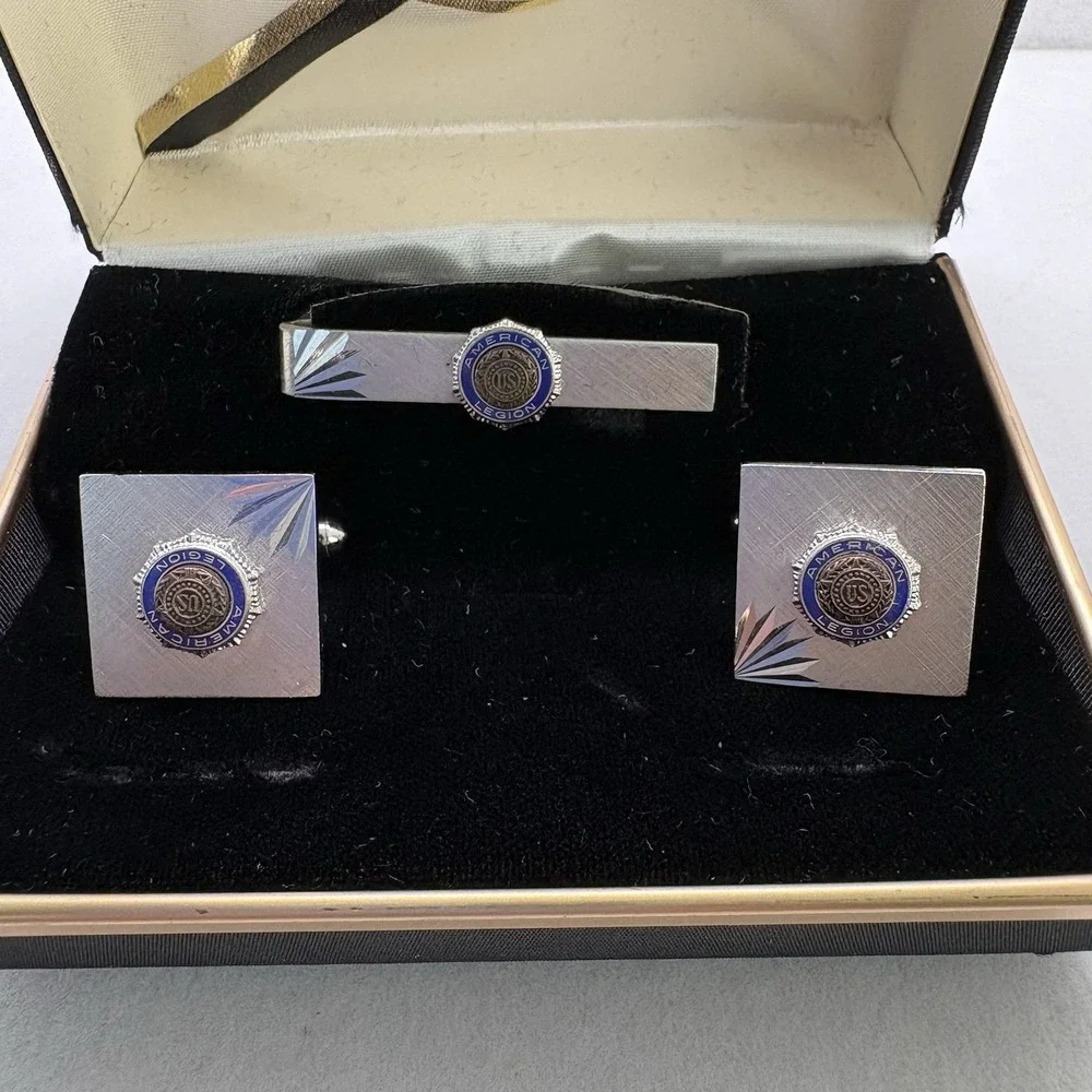 Vintage Swank Cufflinks and Tie Clip‎ Set Original Box